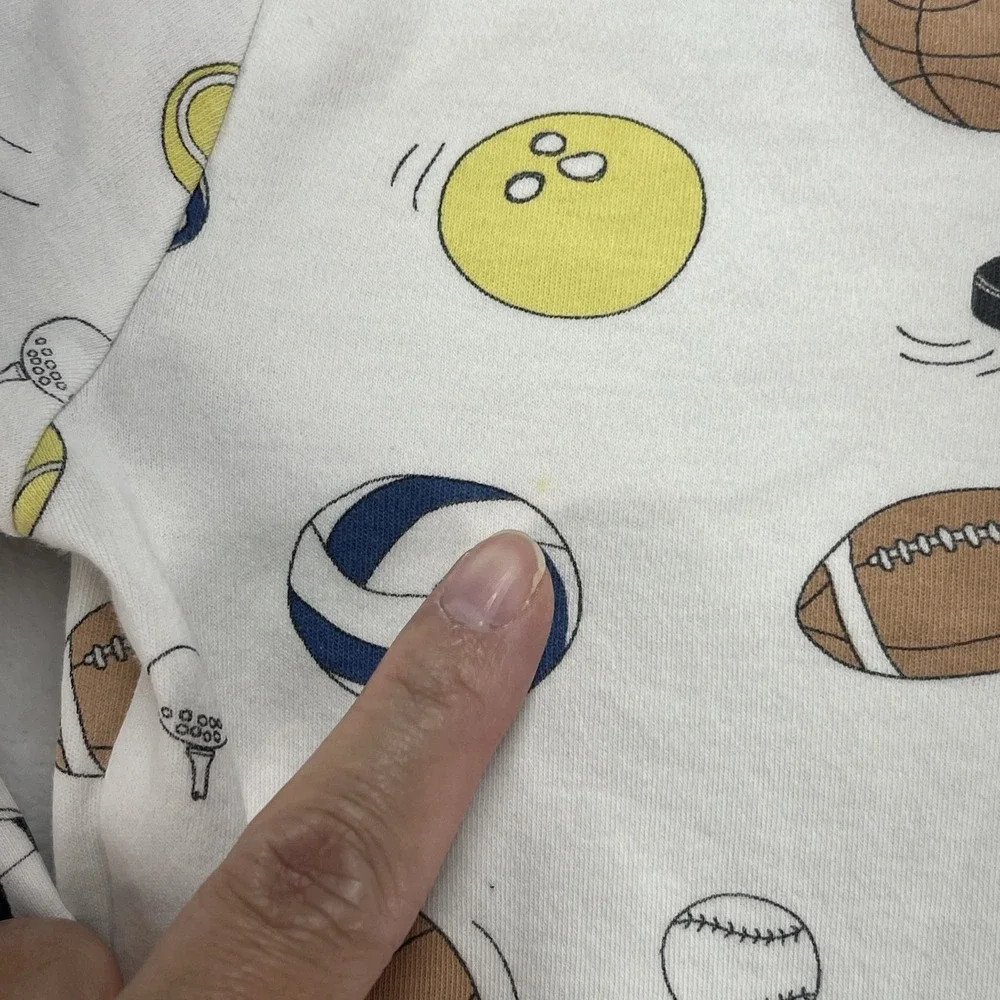 Noomie Pima Cotton‎ Pajama Set Boys 6 Sports Soccer Football Basketball